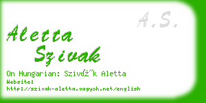 aletta szivak business card